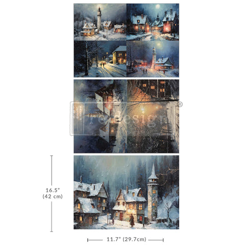 Snowy Twilight 3 pack decoupage paper