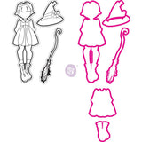 Julie Nutting Doll Stamp w/ Metal Dies - lil Witch