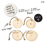 Plaid Wood Surface Wood Slick Ornaments 2.5" 4 Piece