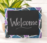 Plaid Wood Surface Chalkboard Frame 8.5" x 10.5"