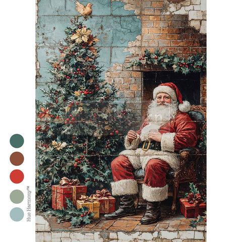 Cozy Claus Corner decoupage paper