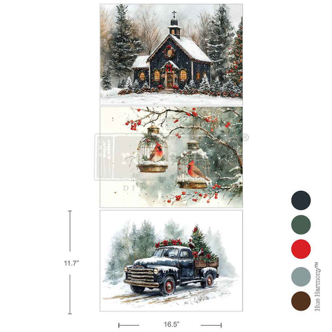 Christmas Blessings 3 pack decoupage paper