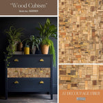 Wood Cubism decoupage fiber paper