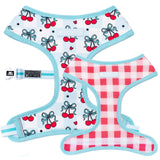 Frenchie Duo Reversible Harness - Cherries Blue