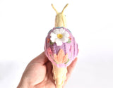 Pink Garden Snail DIY Felt Sewing Craft Kit
