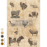 Barnyard Sketches A3 Decoupage Fiber