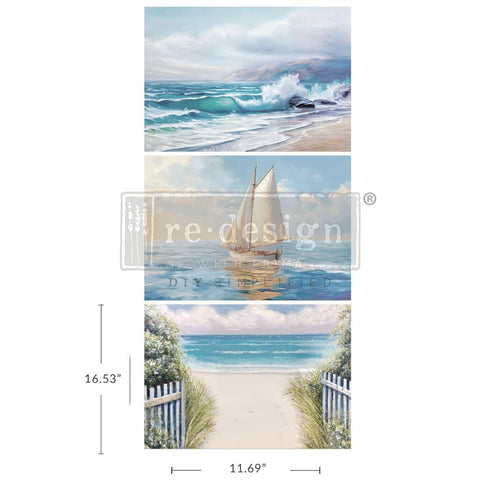 Seascape Melody 3 pack decoupage paper