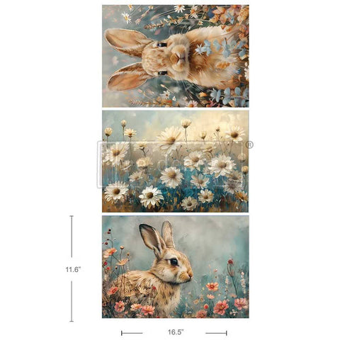 Garden Bunny Tales 3 pack decoupage paper