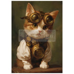 Clockwork Kitty decoupage fiber paper