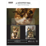 Clockwork Kitty decoupage fiber paper