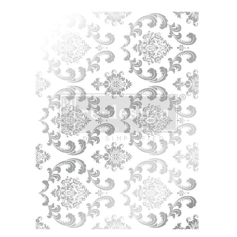 Silver House of Damask Silver Foil - Kacha transfer