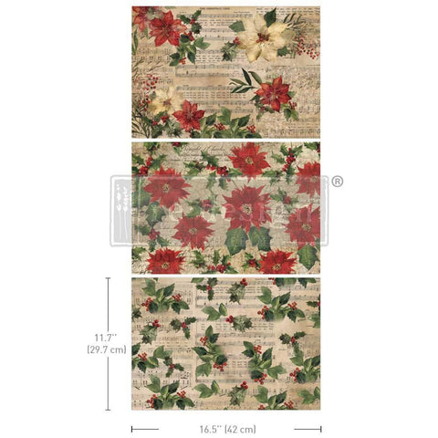 Poinsettias 3 pack decoupage paper