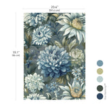 Mystic Blue Florals fiber paper