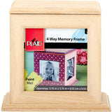 Plaid Wood Surface 4-Way Memory Frame 5.75" x 5.75" x 5.5"