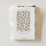 Holly berry tea towel