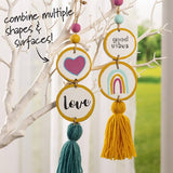 Plaid Wood Surface Wood Slick Ornaments 2.5" 4 Piece