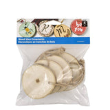 Plaid Wood Surface Wood Slick Ornaments 2.5" 4 Piece