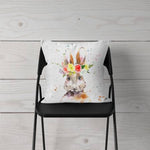 Bunny with Floral pillow cover