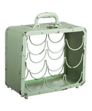 Green Metal Suitcase Wine Rack