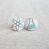Fabric Covered Button Earrings