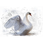 White Swan - REVERSED decoupage paper