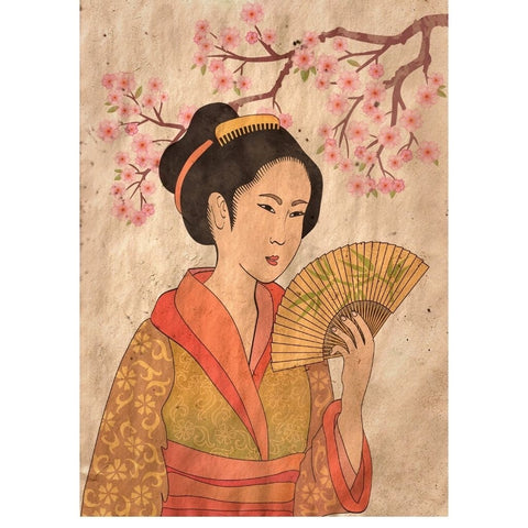 Geisha - REVERSED decoupage paper