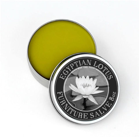 tobacco flower furniture salve By Wise Owl and stainless steel Wise Owl Furniture Salve