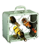 Green Metal Suitcase Wine Rack